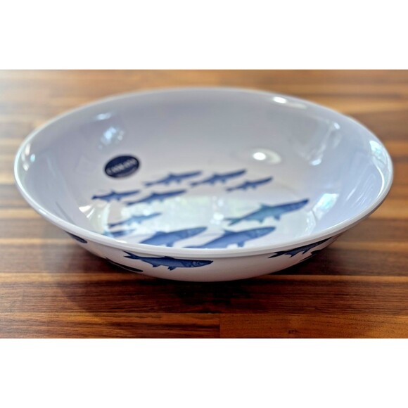 Caskata 100% Melamine Fish School 13" Pasta Serving Bowl‎ Nautical Coastal Blue - Picture 2 of 15
